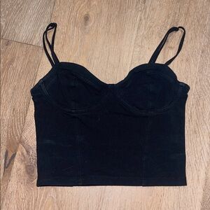 Sunday Best - Black Top corset crop tank top size small